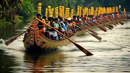 Onam festival, Onam boat race, Generative ai.