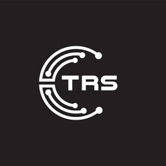 TRS letter technology logo design on black background. TRS creative initials letter IT logo concept. TRS setting shape design
