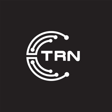 TRN letter technology logo design on black background. TRN creative initials letter IT logo concept. TRN setting shape design
