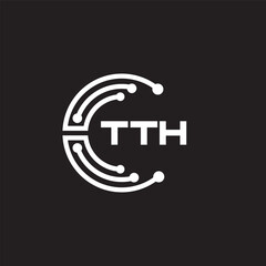 TTH letter technology logo design on black background. TTH creative initials letter IT logo concept. TTH setting shape design

