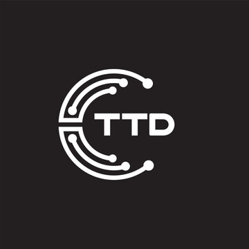 TTD letter technology logo design on black background. TTD creative initials letter IT logo concept. TTD setting shape design

