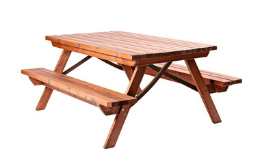 Picnic table isolated on transparent background. PNG file, cut out
