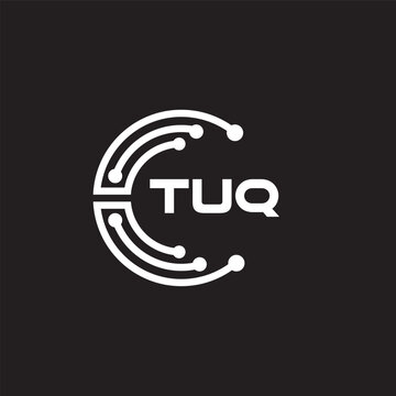 TUQ letter technology logo design on black background. TUQ creative initials letter IT logo concept. TUQ setting shape design
