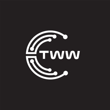 TWW letter technology logo design on black background. TWW creative initials letter IT logo concept. TWW setting shape design
