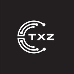 TXZ letter technology logo design on black background. TXZ creative initials letter IT logo concept. TXZ setting shape design
