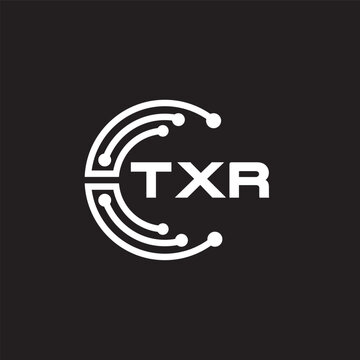 TXR letter technology logo design on black background. TXR creative initials letter IT logo concept. TXR setting shape design
