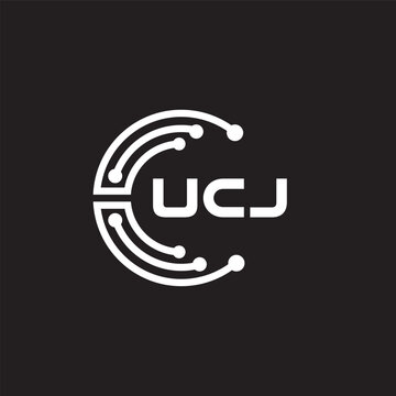 UCJ letter technology logo design on black background. UCJ creative initials letter IT logo concept. UCJ setting shape design
