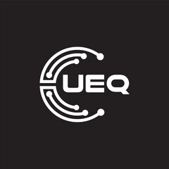 UEQ letter technology logo design on black background. UEQ creative initials letter IT logo concept. UEQ setting shape design
