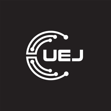 UEJ letter technology logo design on black background. UEJ creative initials letter IT logo concept. UEJ setting shape design
