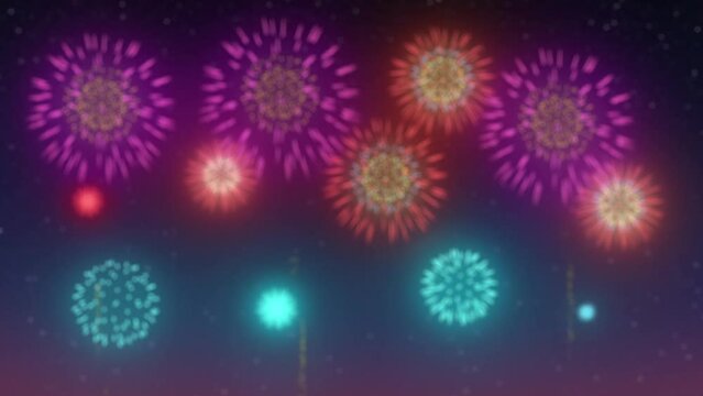 打ち上げ花火 花火 花火大会 夜空 夏 夏祭り ループ シームレス
