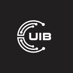 UIBletter technology logo design on black background. UIBcreative initials letter IT logo concept. UIBsetting shape design
