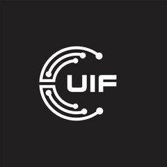 UIFletter technology logo design on black background. UIFcreative initials letter IT logo concept. UIFsetting shape design
