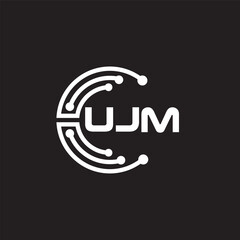 UJMletter technology logo design on black background. UJMcreative initials letter IT logo concept. UJMsetting shape design
