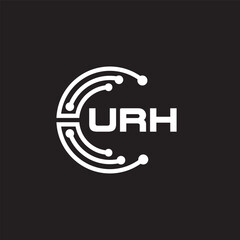 URHletter technology logo design on black background. URHcreative initials letter IT logo concept. URHsetting shape design
