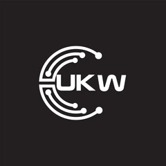UKWletter technology logo design on black background. UKWcreative initials letter IT logo concept. UKWsetting shape design
