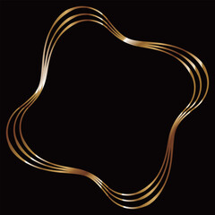 高級感のある抽象的なフレーム　ゴールド