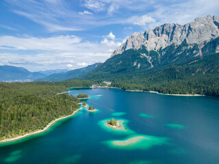 Bavarian Mountain and lake scenery during vacation time