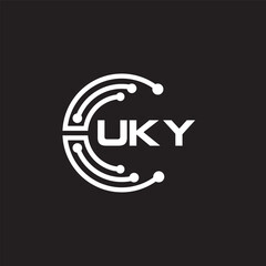 UKYletter technology logo design on black background. UKYcreative initials letter IT logo concept. UKYsetting shape design
