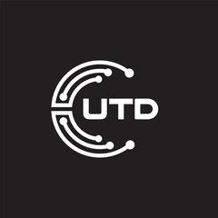 UTDletter technology logo design on black background. UTDcreative initials letter IT logo concept. UTDsetting shape design
