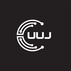 UUJletter technology logo design on black background. UUJcreative initials letter IT logo concept. UUJsetting shape design
