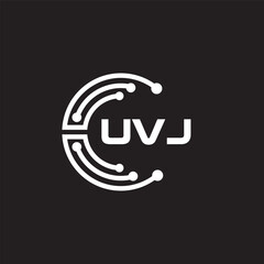 UVjletter technology logo design on black background. UVjcreative initials letter IT logo concept. UVjsetting shape design
