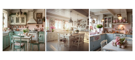 Fototapeta na wymiar decor shabby chic kitchen interior design