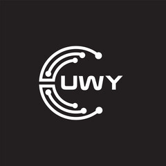 UWYletter technology logo design on black background. UWYcreative initials letter IT logo concept. UWYsetting shape design
