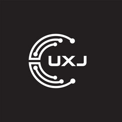 UXJletter technology logo design on black background. UXJcreative initials letter IT logo concept. UXJsetting shape design
