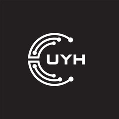 UYHletter technology logo design on black background. UYHcreative initials letter IT logo concept. UYHsetting shape design
