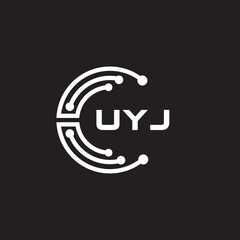 UYJletter technology logo design on black background. UYJcreative initials letter IT logo concept. UYJsetting shape design
