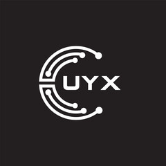 UYXletter technology logo design on black background. UYXcreative initials letter IT logo concept. UYXsetting shape design
