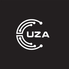 UZAletter technology logo design on black background. UZAcreative initials letter IT logo concept. UZAsetting shape design
