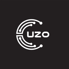 UZOletter technology logo design on black background. UZOcreative initials letter IT logo concept. UZOsetting shape design
