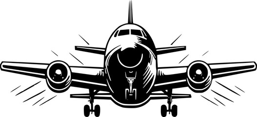 Plane - Minimalist and Flat Logo - Vector illustration - obrazy, fototapety, plakaty
