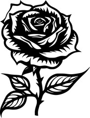 Obraz premium Rose | Minimalist and Simple Silhouette - Vector illustration