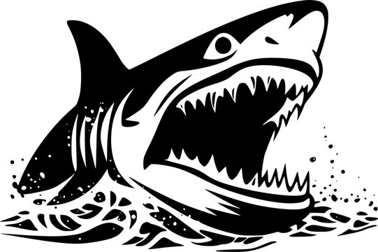 recommend clip art: Shark | Minimalist and Simple Silhouette - Vector illustration