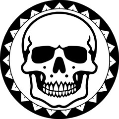 Fototapeta premium Skull - Black and White Isolated Icon - Vector illustration