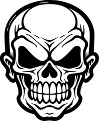 Fototapeta premium Skull | Minimalist and Simple Silhouette - Vector illustration