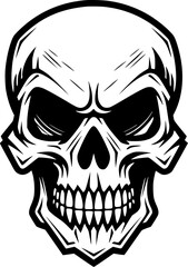 Obraz premium Skull - Black and White Isolated Icon - Vector illustration