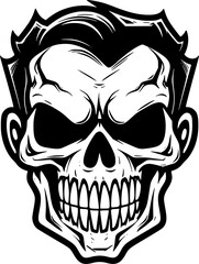 Skull | Minimalist and Simple Silhouette - Vector illustration