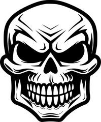 Skull | Black and White Vector illustration