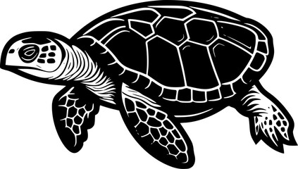 Turtle - Minimalist and Flat Logo - Vector illustration