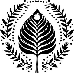 Obraz premium Boho - Black and White Isolated Icon - Vector illustration