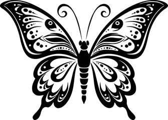 Butterfly | Black and White Vector illustration