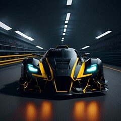 sport racing car at high speed generated by AI