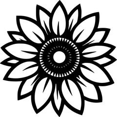 Naklejka premium Flower - Black and White Isolated Icon - Vector illustration