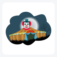 Fototapeta premium Scary clowns at a Halloween circus