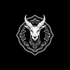 Obraz premium Goat - Minimalist and Flat Logo - Vector illustration