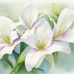 beautiful lily painting.,generative AI