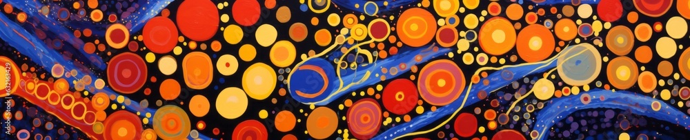 Poster abstract colorful objects background. beautiful illustration picture. generative ai